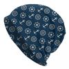 Custom Anchor Compass Captain Sailor Adventure Nautical Bonnet Homme Street Knitting Hat For Women Unisex Warm Winter Beanies Caps