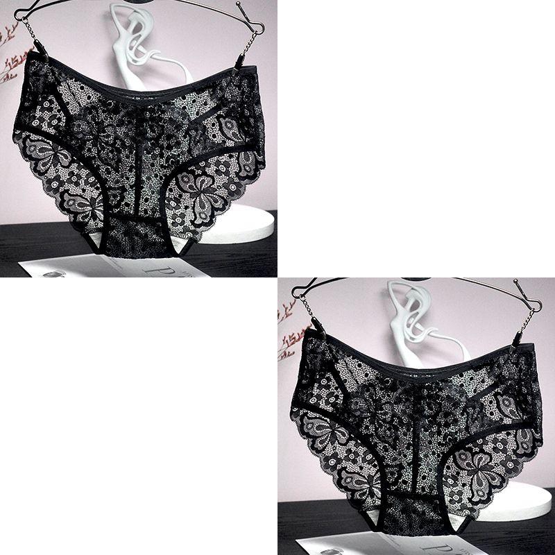2 stücke Warme Sexy Spitzenhöschen Nahtlose Unterwäsche Neue Dessous für Frau Solide Weiche Slips Weibliche Underpanties