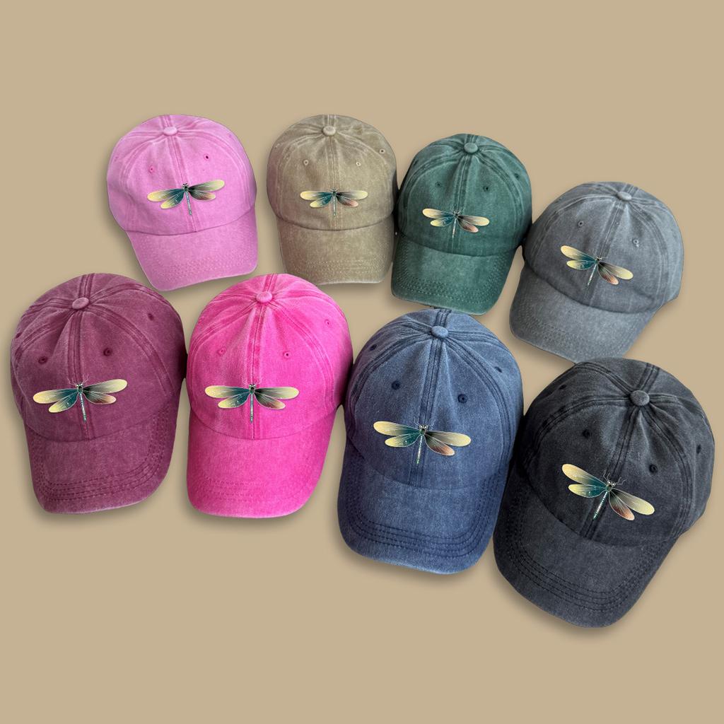 Washed Cotton Old Retro Dragonfly Soft Top Baseball Cap Trendy Men and Women Fashion Versatile Spring and Summer Outdoor Cap