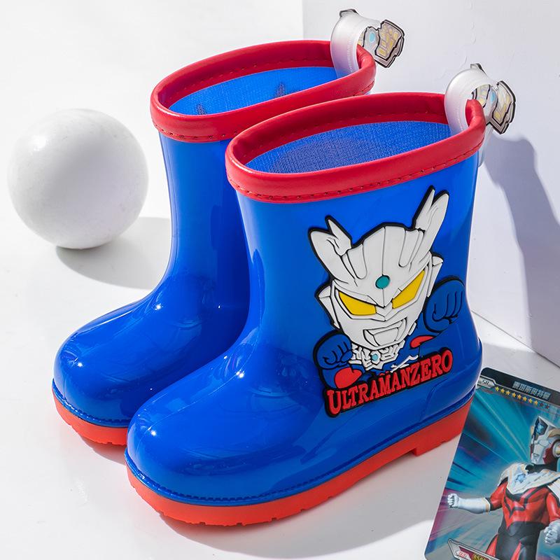 Ultraman Kids Waterproof Non-slip Velvet-lined Rain Boots Size 170 (Inner Length 16cm)