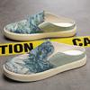 Half Shoes For Men Mules Canvas Slip On Flats Slippers Summer Backless Slippers Loafers 2025 Man Slides Mens Casual Shoes