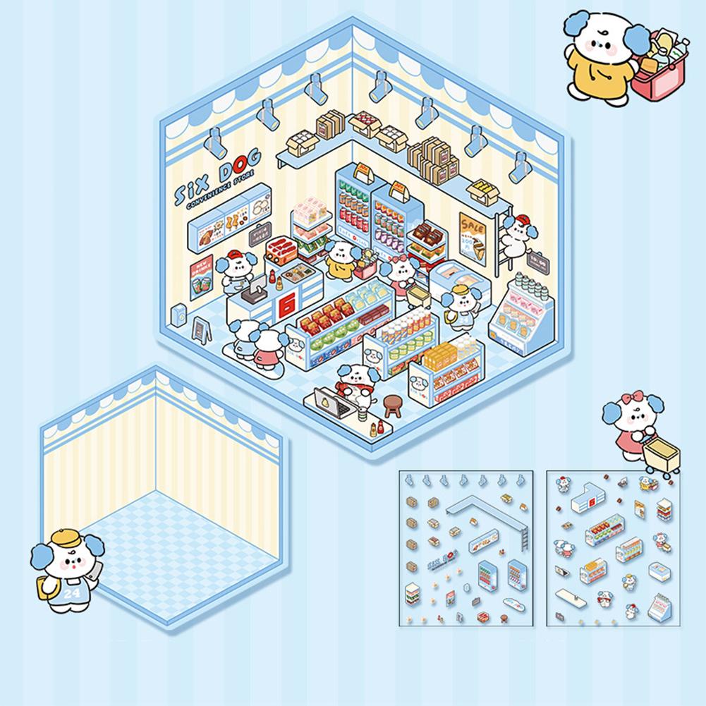 

1 комплект креативных 3D-наклеек для симуляции кабины, милые мультяшные наклейки ручной работы для ландшафтного дизайна, наклейки для укладки сцен D