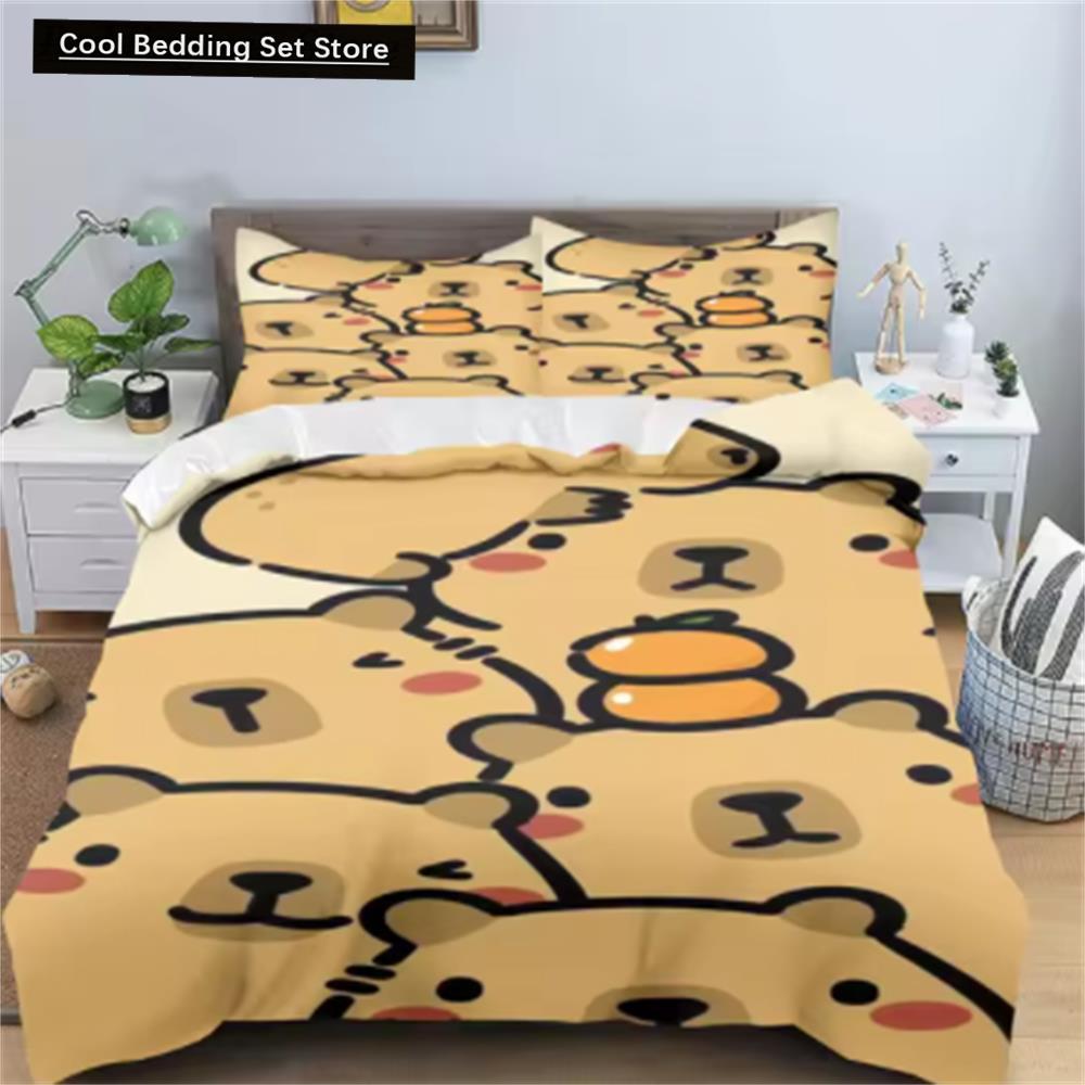 Comforter Capybaras Anime Bedding Printed General Children And Adult Set Queen Size Reactive Printing Quilt