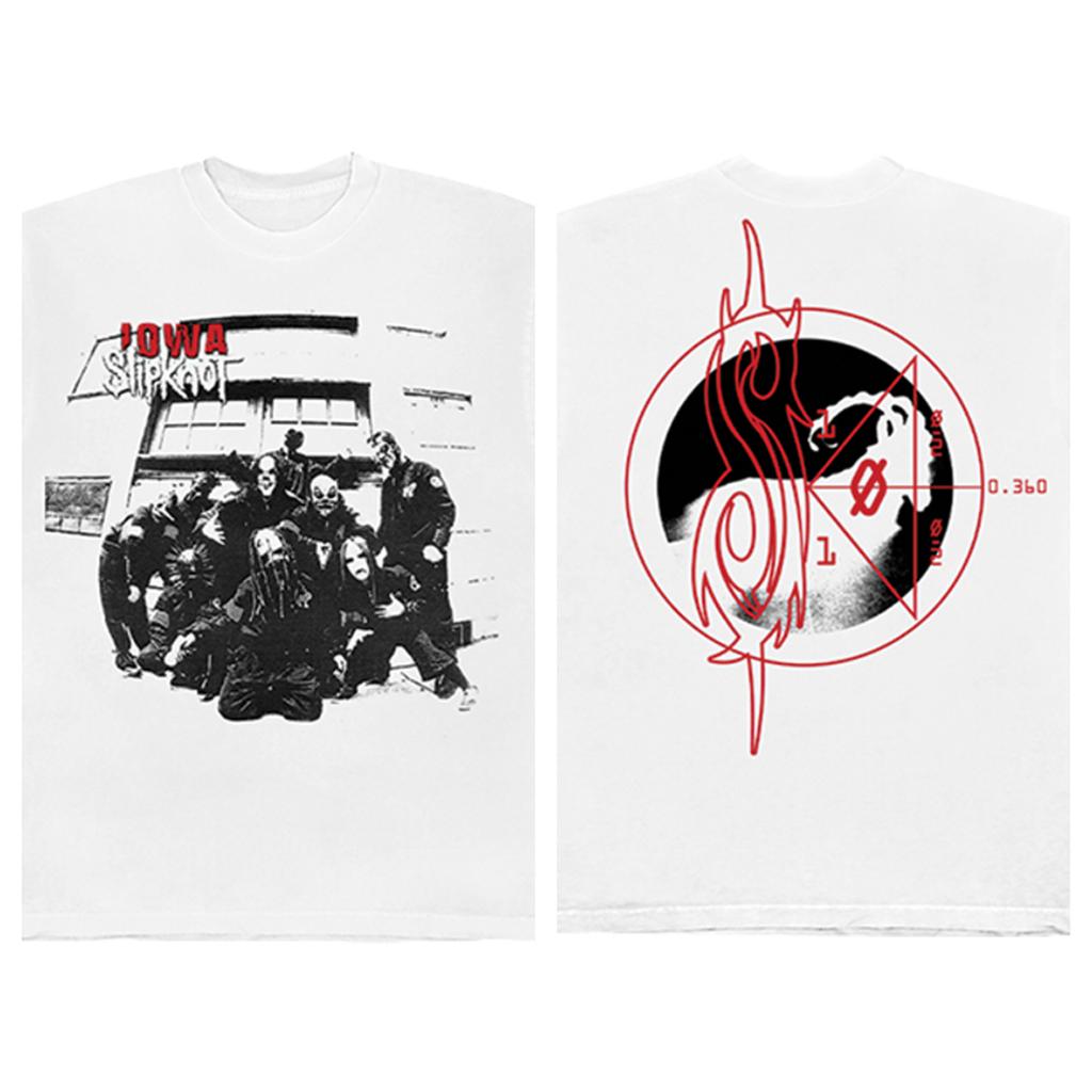 Slipknot Iowa Album Vintage Band Photo Double-Sided T-Shirt, Unisex Nu-Metal Fan Streetwear Tee, 100% Cotton Casual Short Sleeve Top