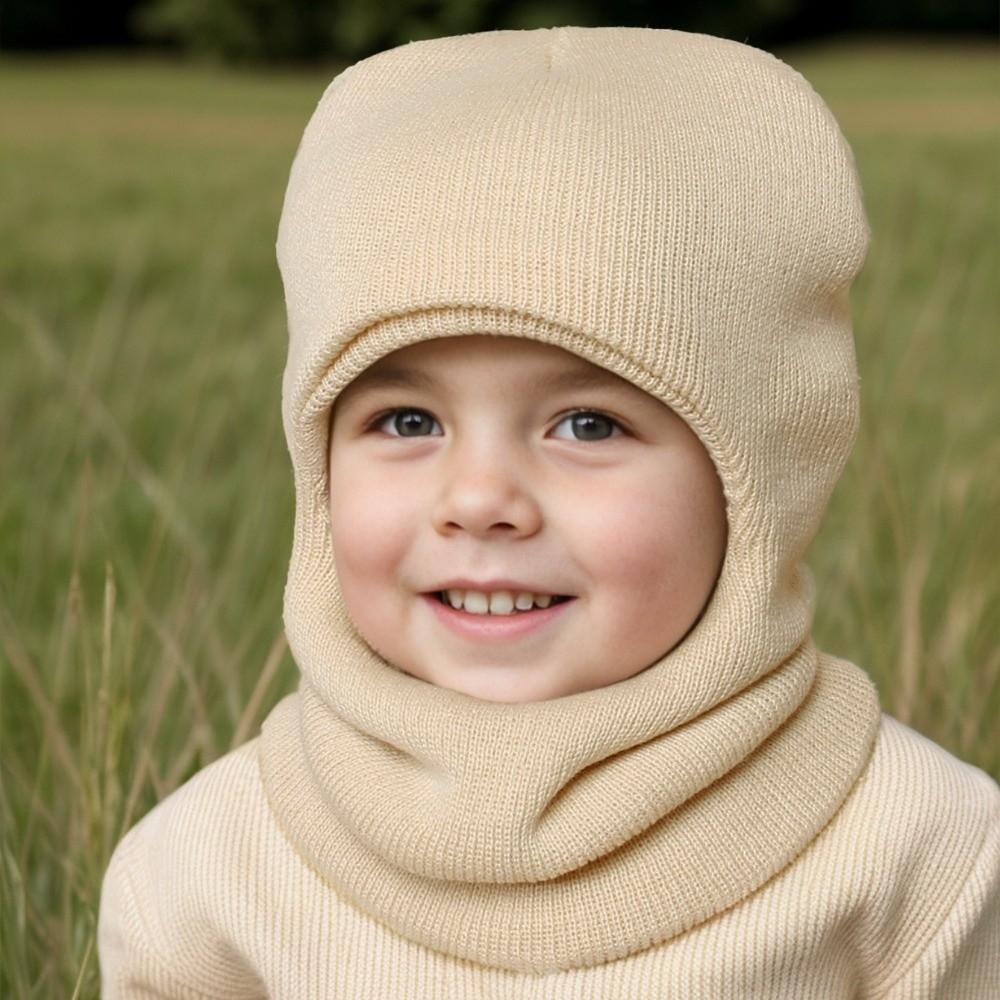 Solid Color Kids Integrated Scarf Cap Warm Baby Balaclava Hat Baby Hooded Beanie Severe Weather