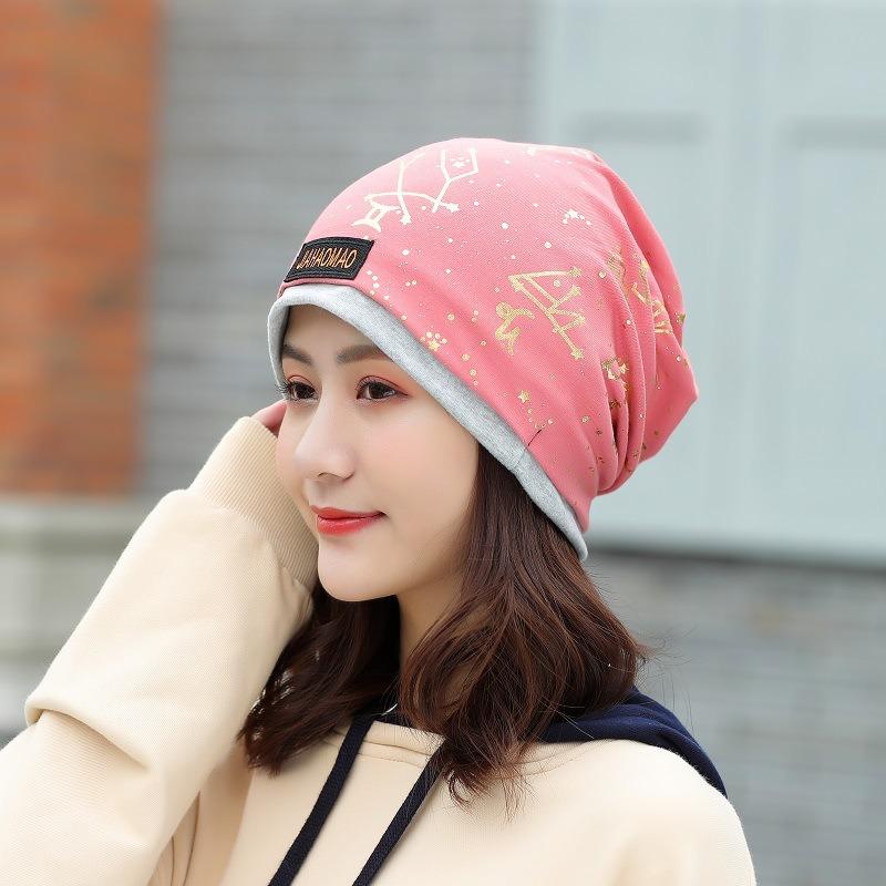 Fashionable Printed Crochet Hat Autumn Winter Warmth Comfort Women's Headscarf Postpartum Hat