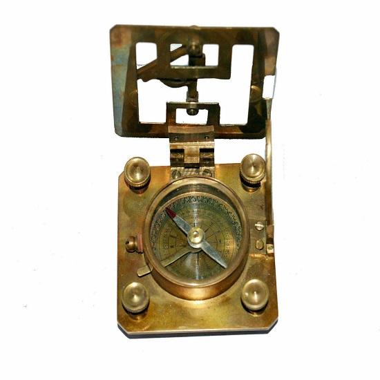 Antique Vintage Brass Sundial Square Shape Nautical Compass S017  3 Inch