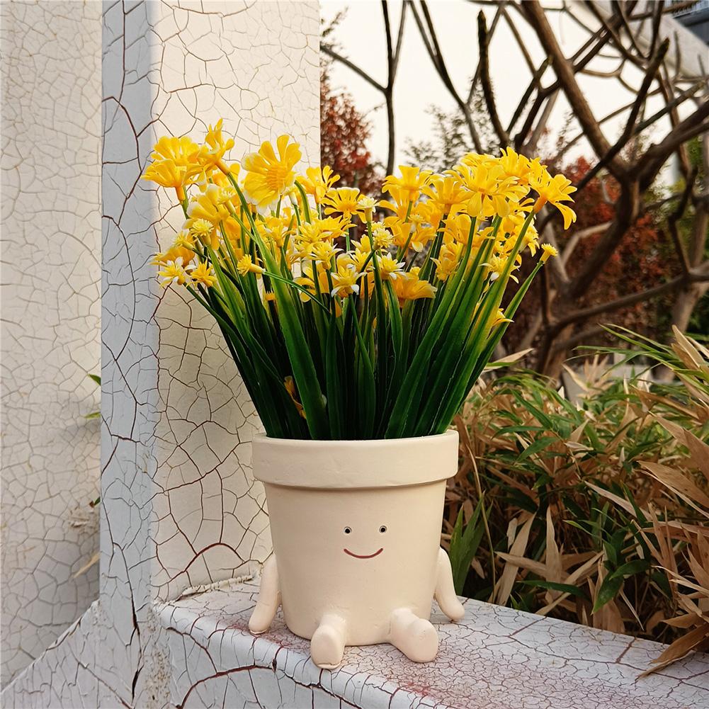Hanging Hammock Planter Resin Swing Smile Face Planter Creative Hanging Swing Chair Planter for Indoor Outdoor Plant