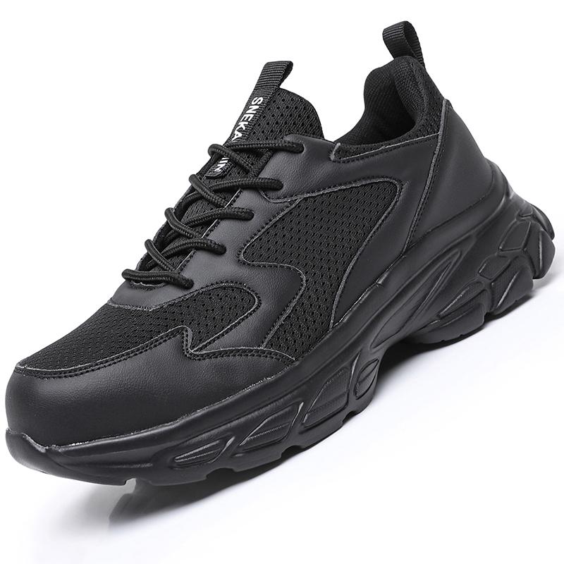 

Дышащая мужская рабочая обувь Летняя защитная обувь Легкие защитные кроссовки Защитная обувь со стальным подноском Мужские ботинки с защитой от проколов 46 чёрный