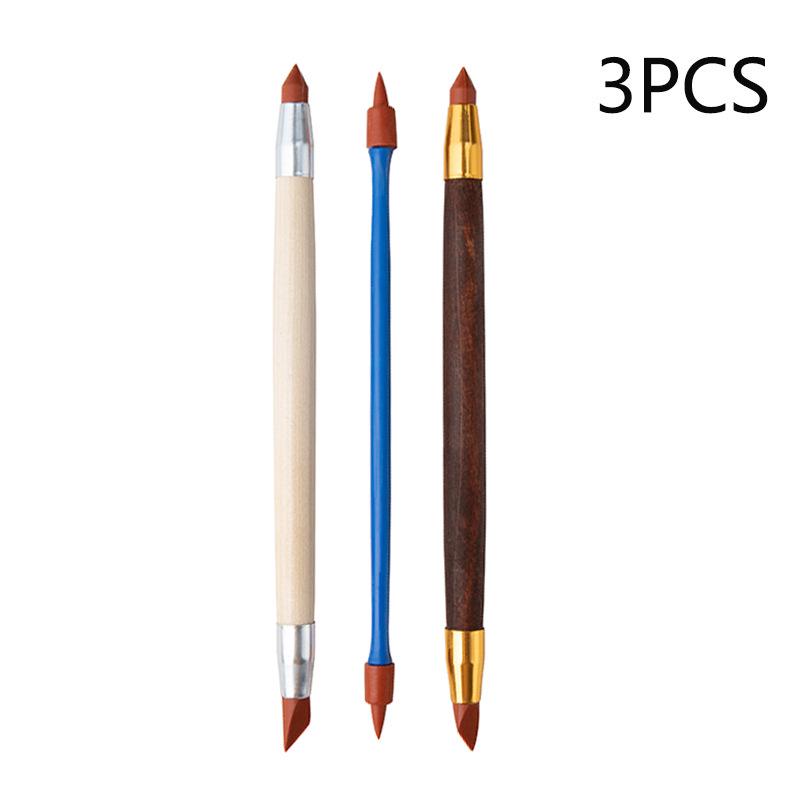 3-Piece Silicone Clay Sculpting Tool Set: Texture Indentation Pen & Carving Knife