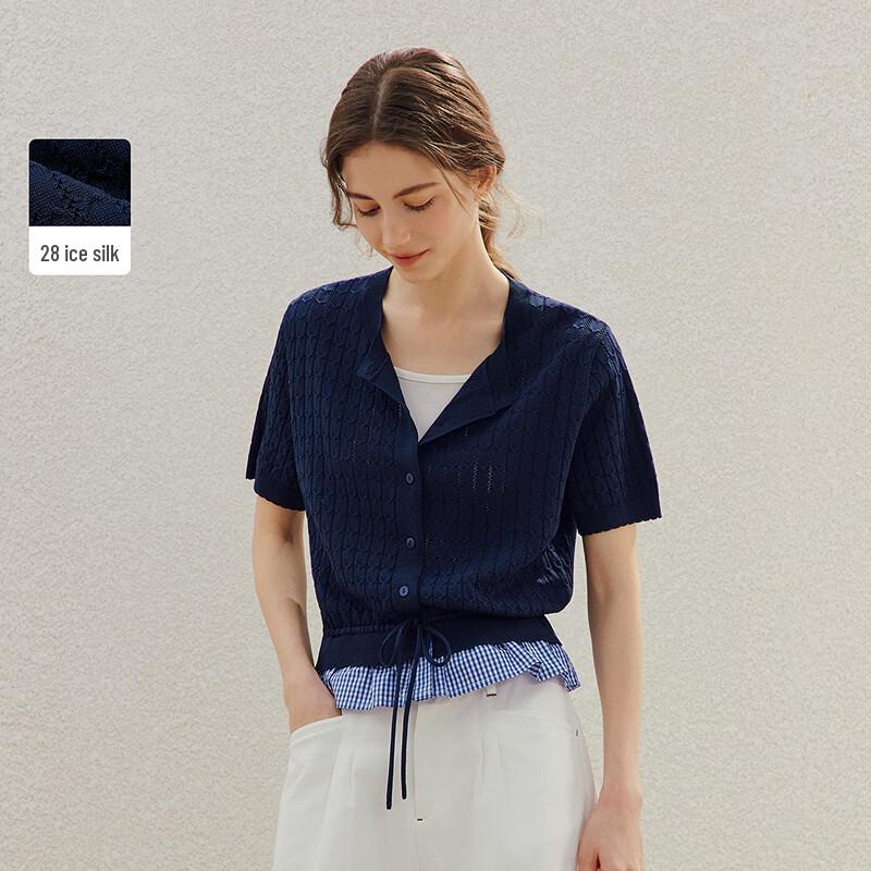 

INMAN Women s Ice Silk College Style Knit Cardigan XL