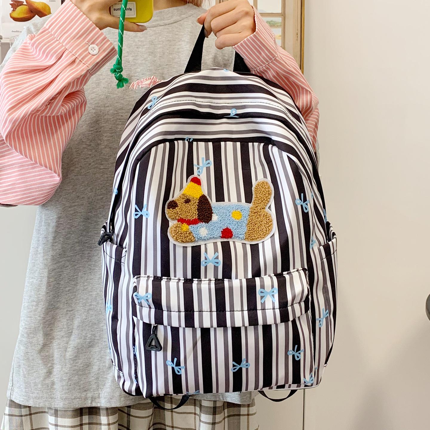

TS JYL laptop bag,Korean Cute Cartoon Backpack Polka Dot Student School Bag Large Capacity OneSize