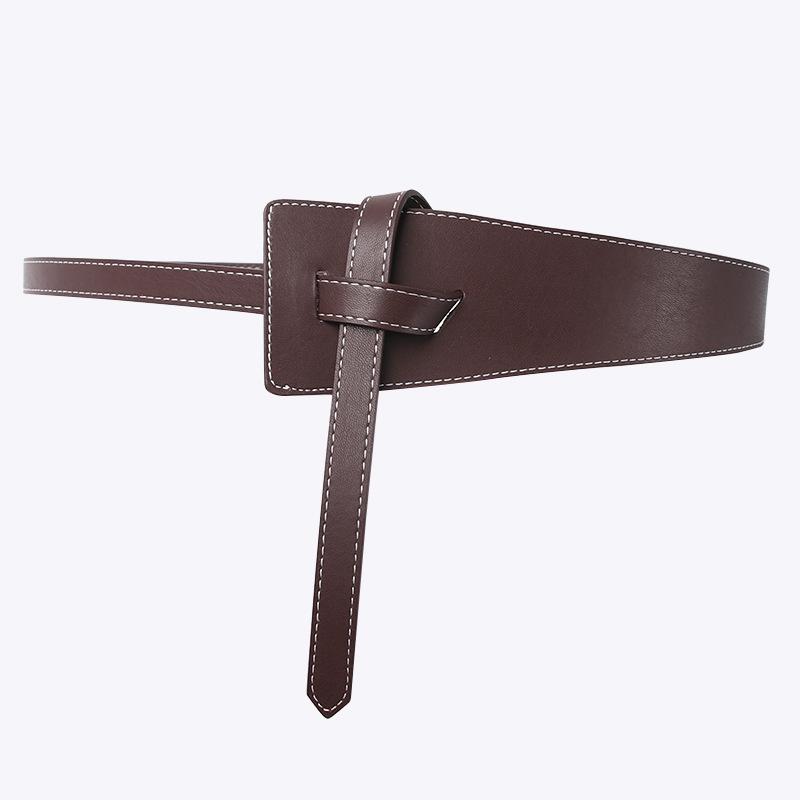 

Elegant Women s Knotted Wide Waistband Sweater Coat Belt чёрный