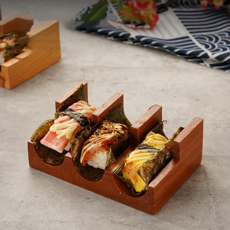 1/2/3/4/5 Slots Wooden Sushi Rack U-shape Japanese Style Sushi Serving Tray Multi Purpose Innovative Sushi Maker Holder Home