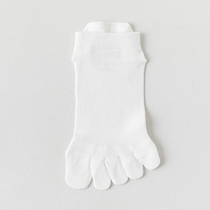 Women's Summer Thin Cotton Antibacterial Five-Toe Breathable Mesh Socks - Split-Toe, Boneless, Short Style.