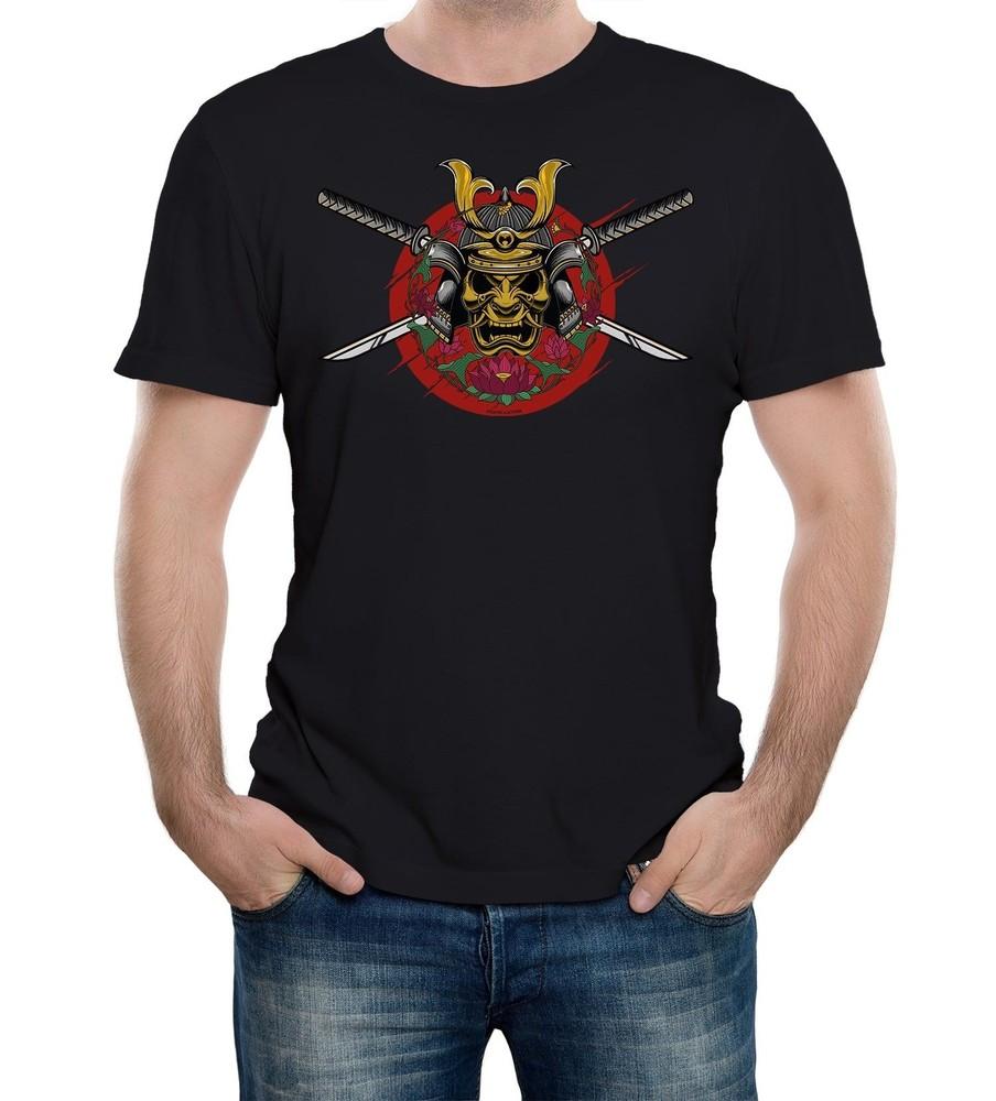 

Mens Japanese Samurai Face Mask T-Shirt Japan Anime Kitana Tokyo XL