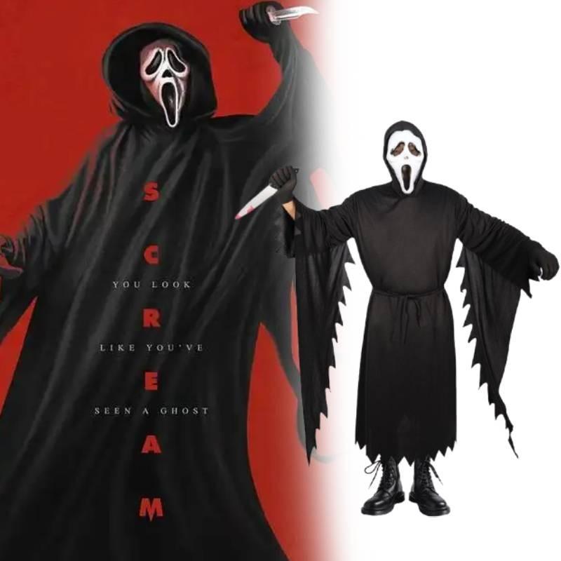 Outfit Halloween Scream Polyester Cloak Mask Cosplay Characters Enthusiasts