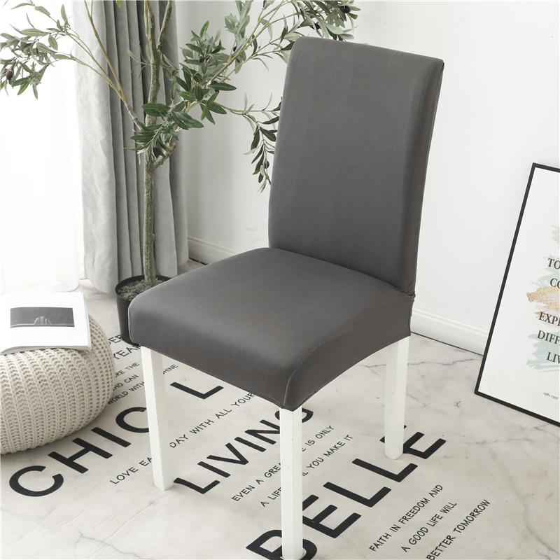 Grey Color Chair Covers Spandex Desk Seat Chair Covers Seat Protector Slipcovers For El Banquet Wedding Universal Size 1Pc