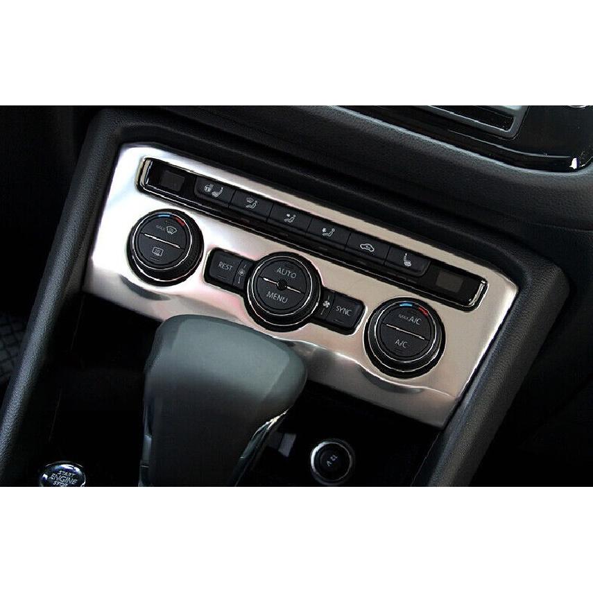 For Volkswagen Tiguan 17-2021 Silver Steel Console AC Button Control Frame Trim