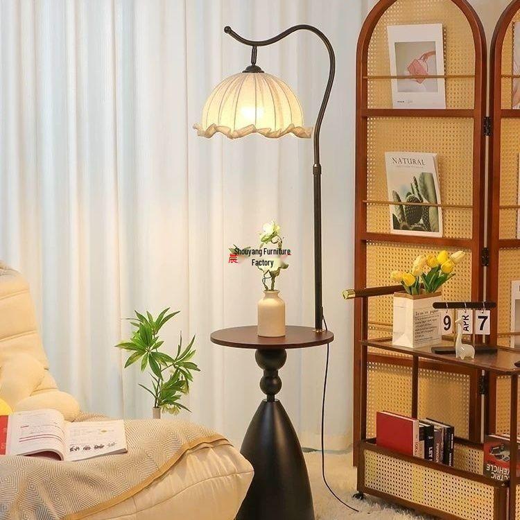 Adjustable Retro Orange Crescent Floor Lamp for Living Room, Bedroom, or Sofa Corner