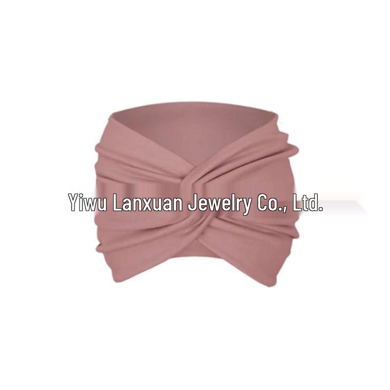 

Очень широкая женская хлопковая повязка на голову - Дизайн крест-накрест для спорта, йоги и впитывания пота верблюд