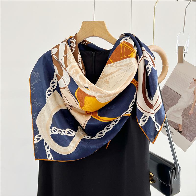 110*110 см двухсторонний шелковый шарф женский щедрый шарф шелковый шарф шаль 110*110cm — фото 4