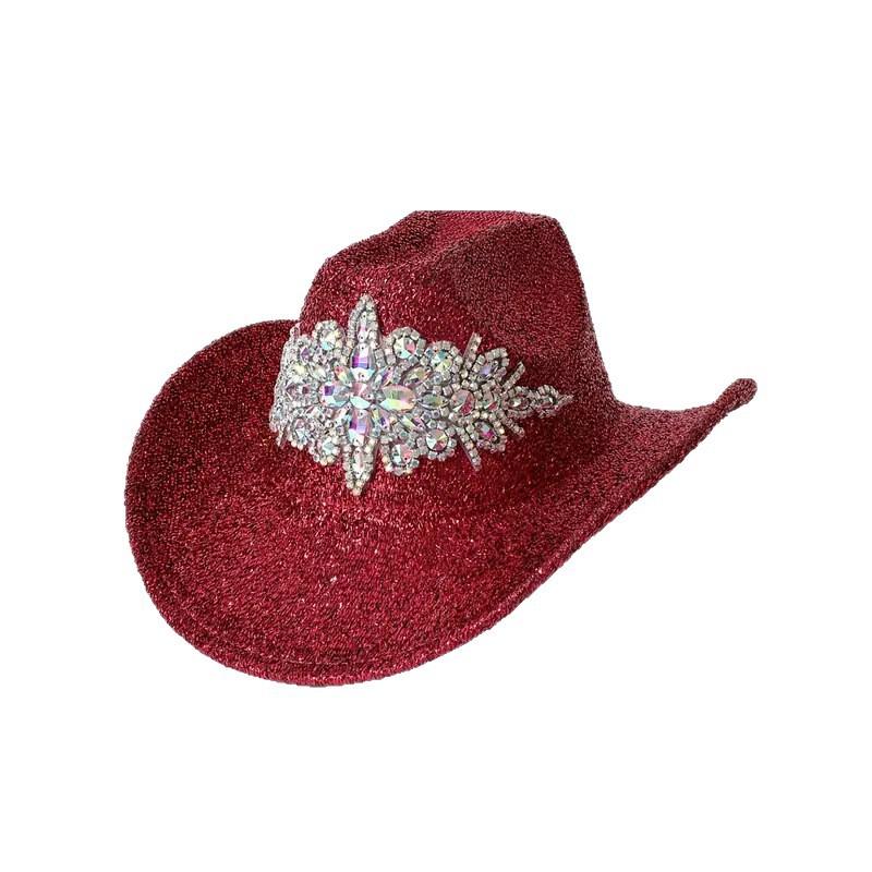 Sparkling Diamond Western Cowboy Hat Party Party Women's Hat