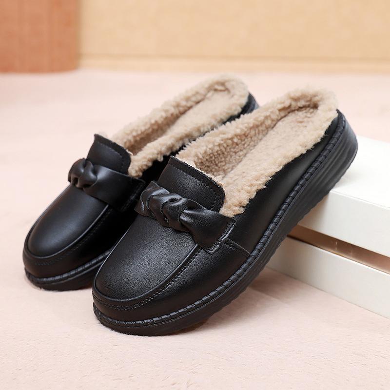 Fleece-Schuhe, Leichte Damen-Schuhe mit weicher Sohle und weichem Obermaterial, Flache und warme Schuhe