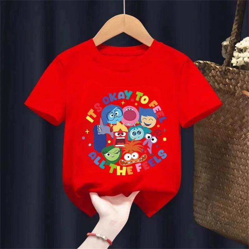 Inside Out Kids T-Shirt 100% Cotton All The Feels Emotion Characters Graphic Print Casual