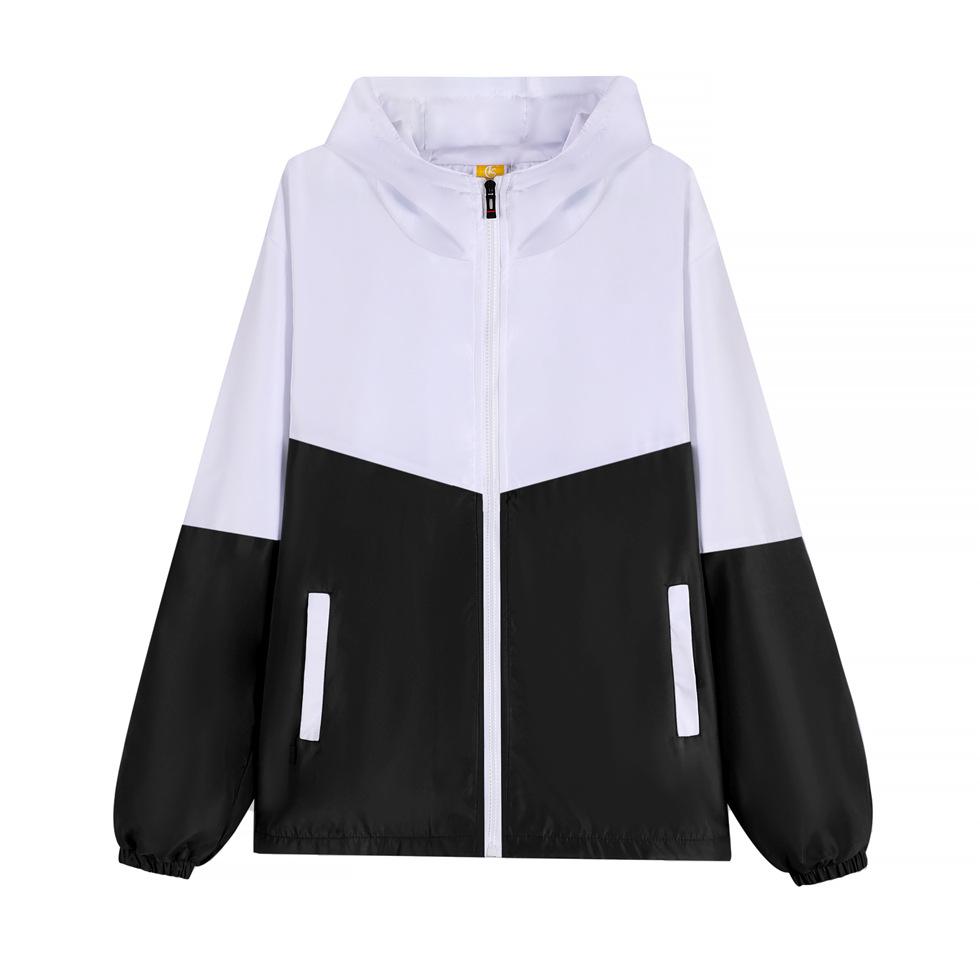 

Осенне-зимняя плотная двухслойная ветровка с цветными блоками на молнии, куртка для пары, рабочая одежда, рекламная ветровка с капюшоном, заводская одежда 4XL чёрный