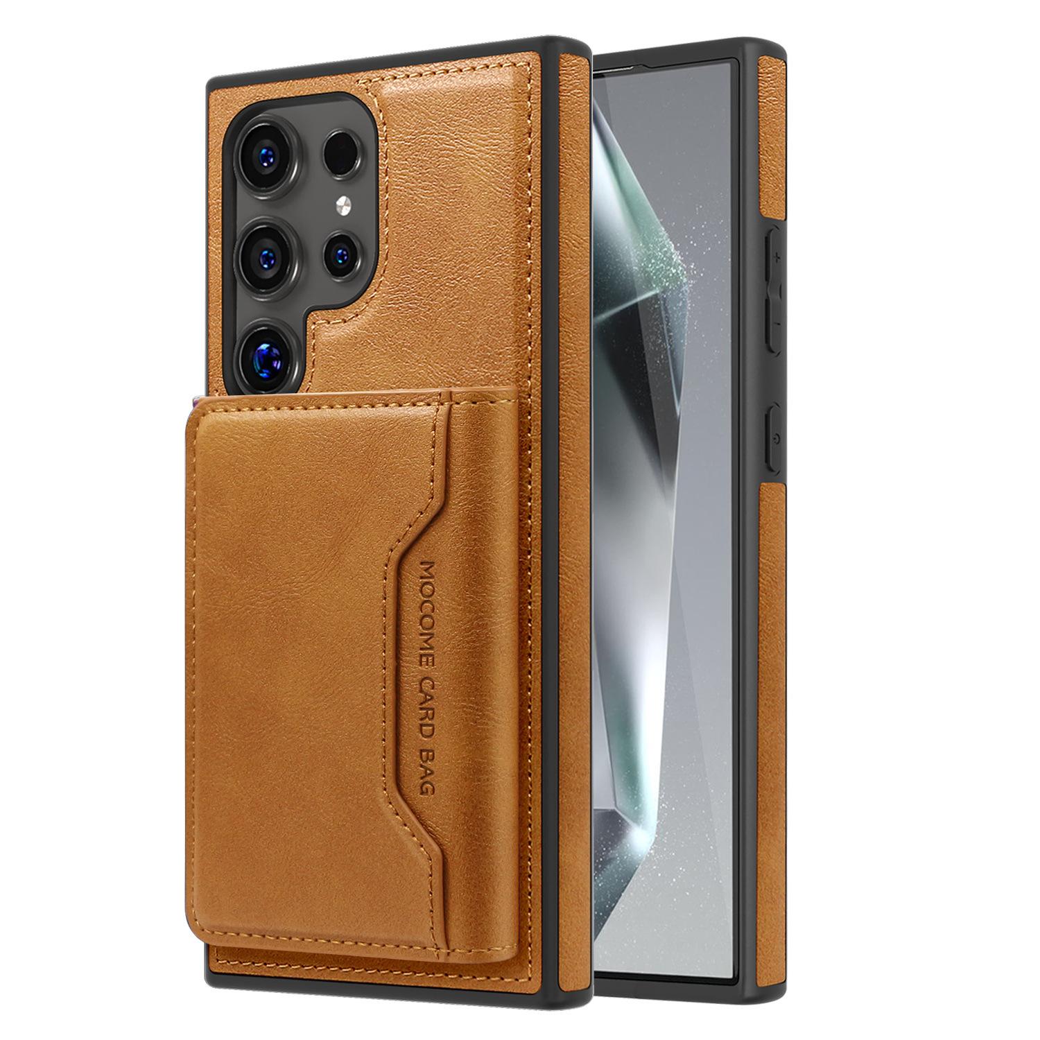 

Подходит для чехла для мобильного телефона Samsung S25 Ultra Магнитный карман для карт Подставка Кожаный чехол Карта Два в одном S23 Защитный чехол S22 Samsung S25EDGE