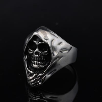 S925 Silver Ring Personalized Skull Death Punk Jewelry Rock Ring