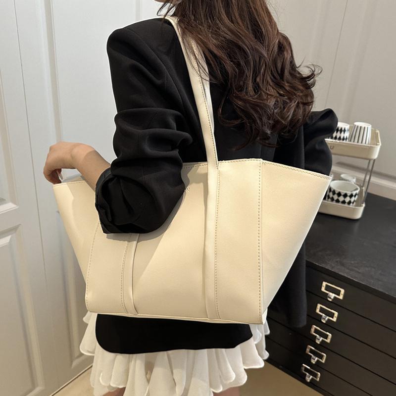 Minimalist Tote Bag Set Letter Printed PU Zipper Closure Shoulder Bag For Women Shopping and Daily Use