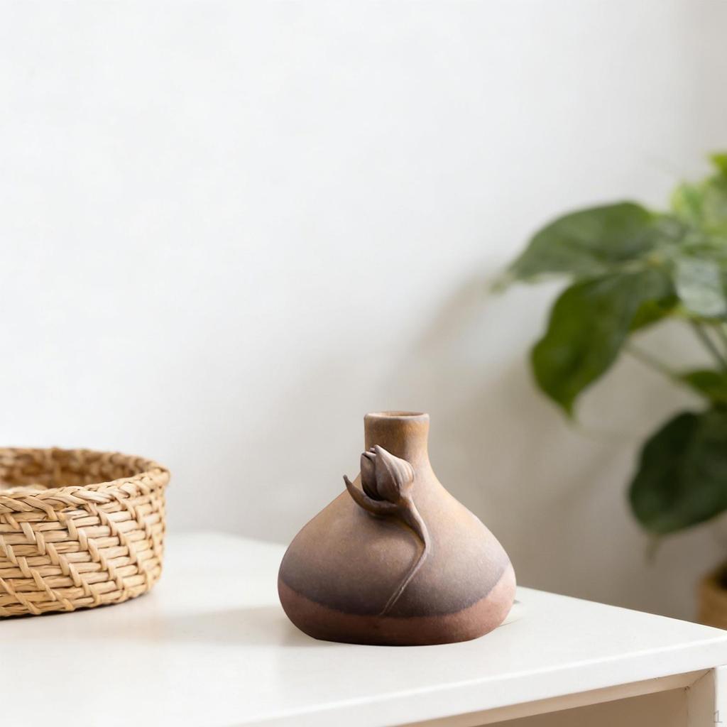 Ceramic Flower Vase Desktop Ornament Arrangement Floral Container for Office