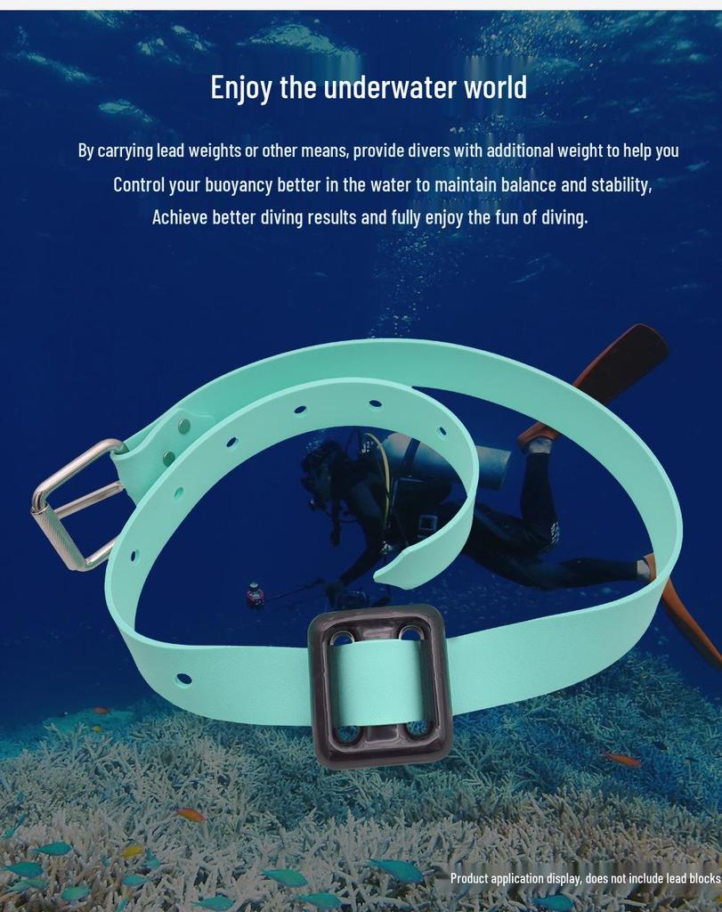 Adjustable Silicone Quick-Release Scuba Dive Belt with Lead Blocks