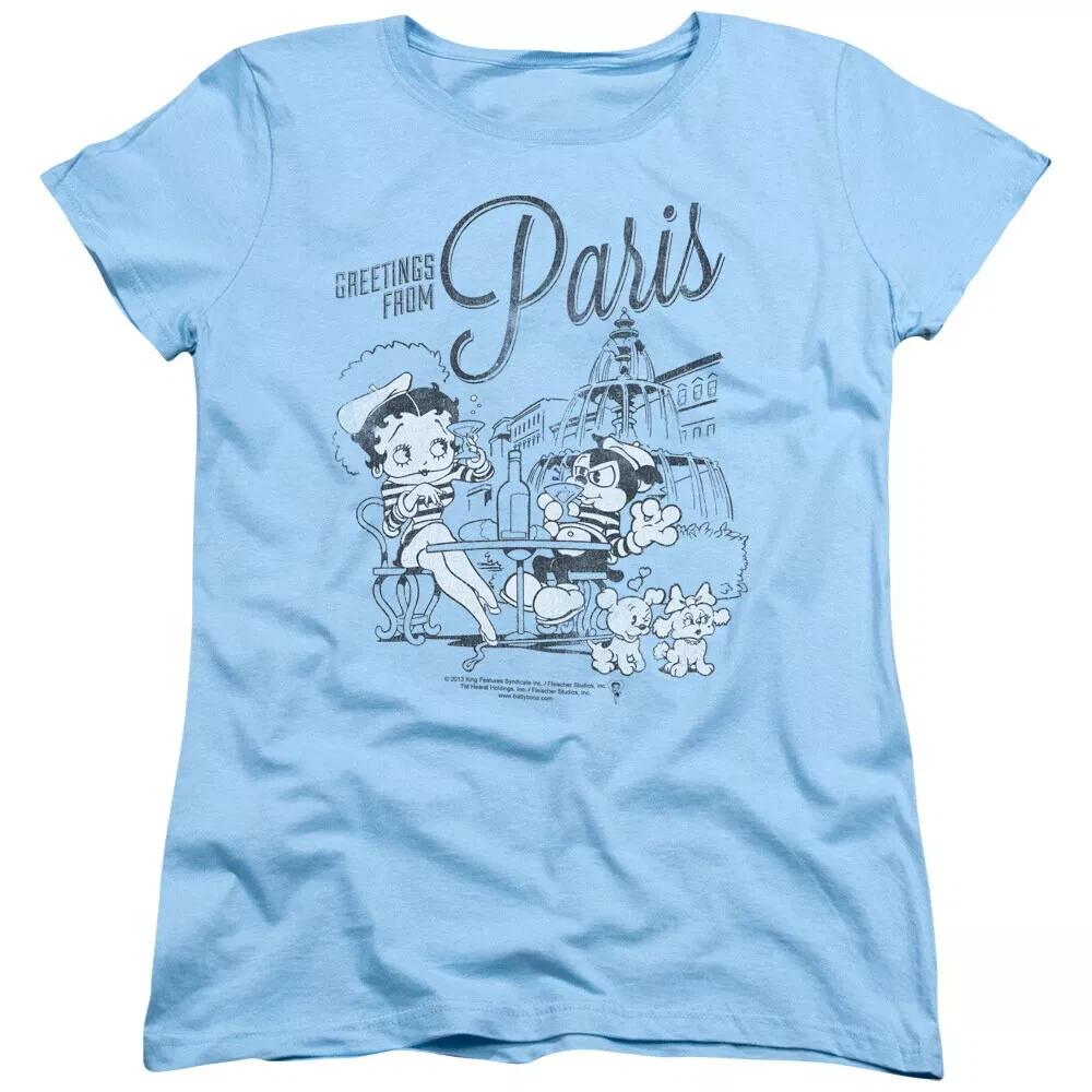 Betty Boop  Greetings From Paris  Women s T-Shirt 2XL