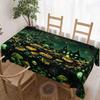 Halloween Rectangle Table Cloth Green Glow Pumpkin Ghost Haunted House Table Cover Spooky Halloween Party Dining Table Decor