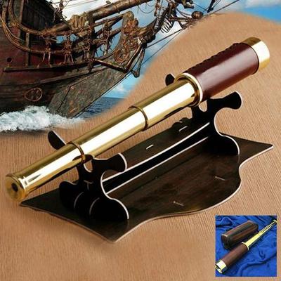 Extra Long Distance Retro Pirate Telescopic Zoomable Telescope 25x30 High Magnification Hd Telescopic Brass Spyglass Portable Telescope For Sailing