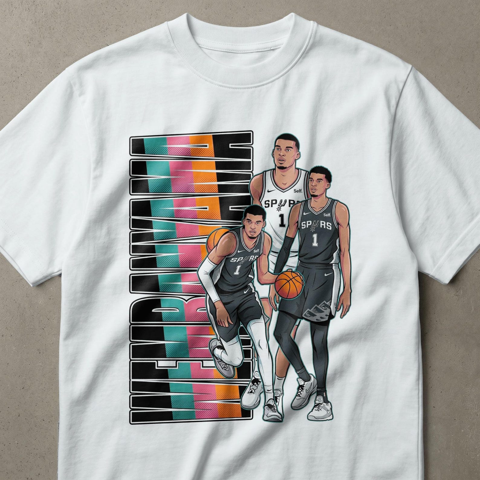 Vibrant Basketball Player T-Shirt | Dynamic Sports Fan Art Graphic Tee | Hoops Lover Gift for Men Women M