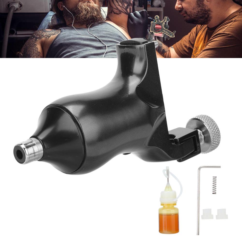 Aluminium Roterende Tatoveringsmaskin Liner Shader Forsyning for Tatovør RCA Tilkobling Svart