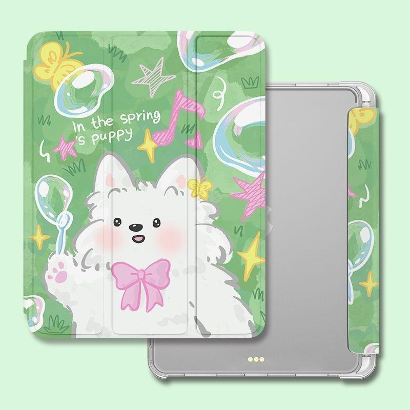

Чехол для iPad Air6 с милым цветочным рисунком щенка, умный чехол для iPad для iPad Pro11 Pro13 2024 Pro12.9 2018 с подставкой для карандашей ipadPro2021 (12.9)