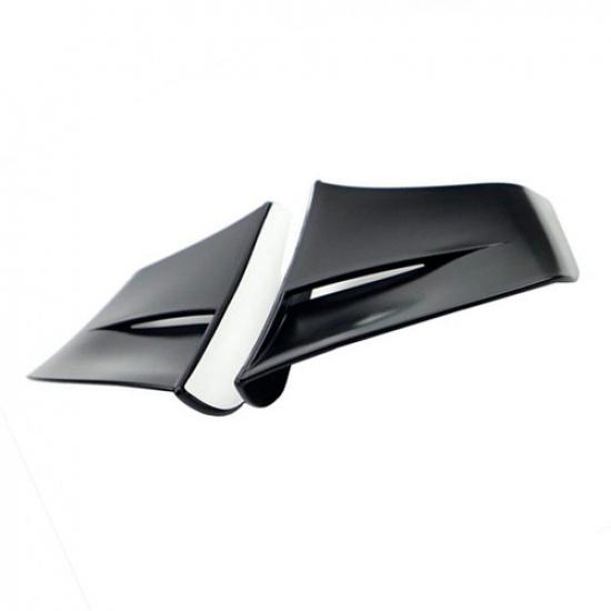 Motorcycle Winglets Air Deflector Wing Kit Spoiler Gloss Black Decor Stickers