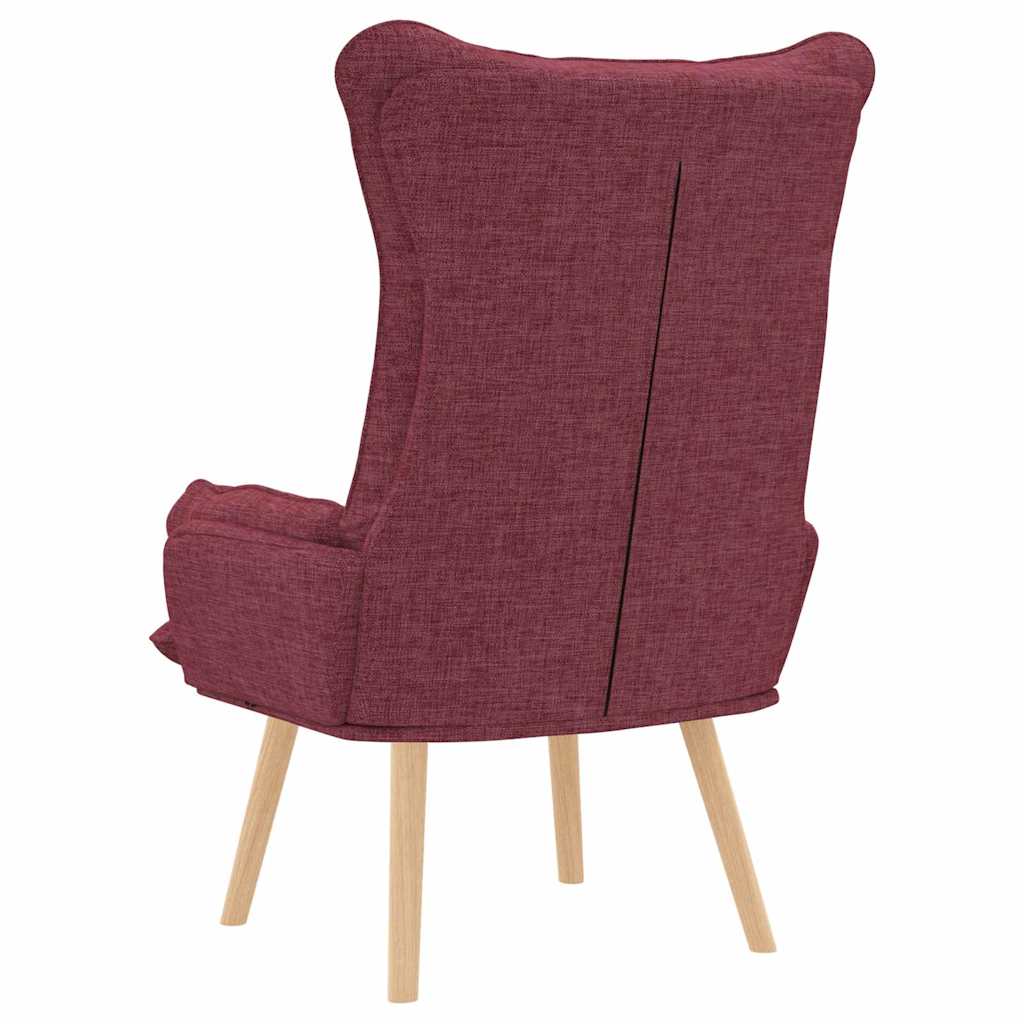 Armchair Burgundy 69 X 74 X 93 Cm Fabric and Plywood