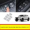 Car Window Lift Switch Button Sticker Sequin For Peugeot 208 301 508 607 2008 3008 4008 for Citroen C4 C5 Accessories