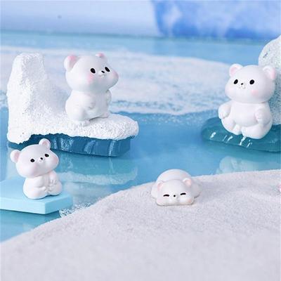 Miniature Cute Polar Bear Micro Landscape Ornaments For Home Decorations Kawaii Animal Diy Desk Crafts Decor Accessories Gifts