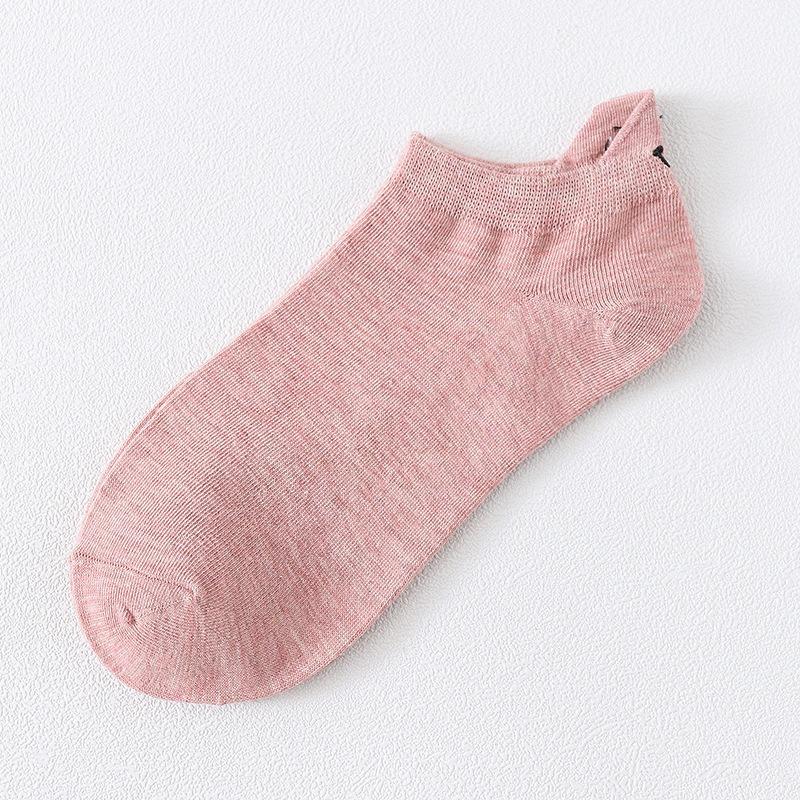 Nye dame glade sokker tegneserie Smiley-fjes sokker søte broderte ankelsokker morsomme jentesokker bomullssokker