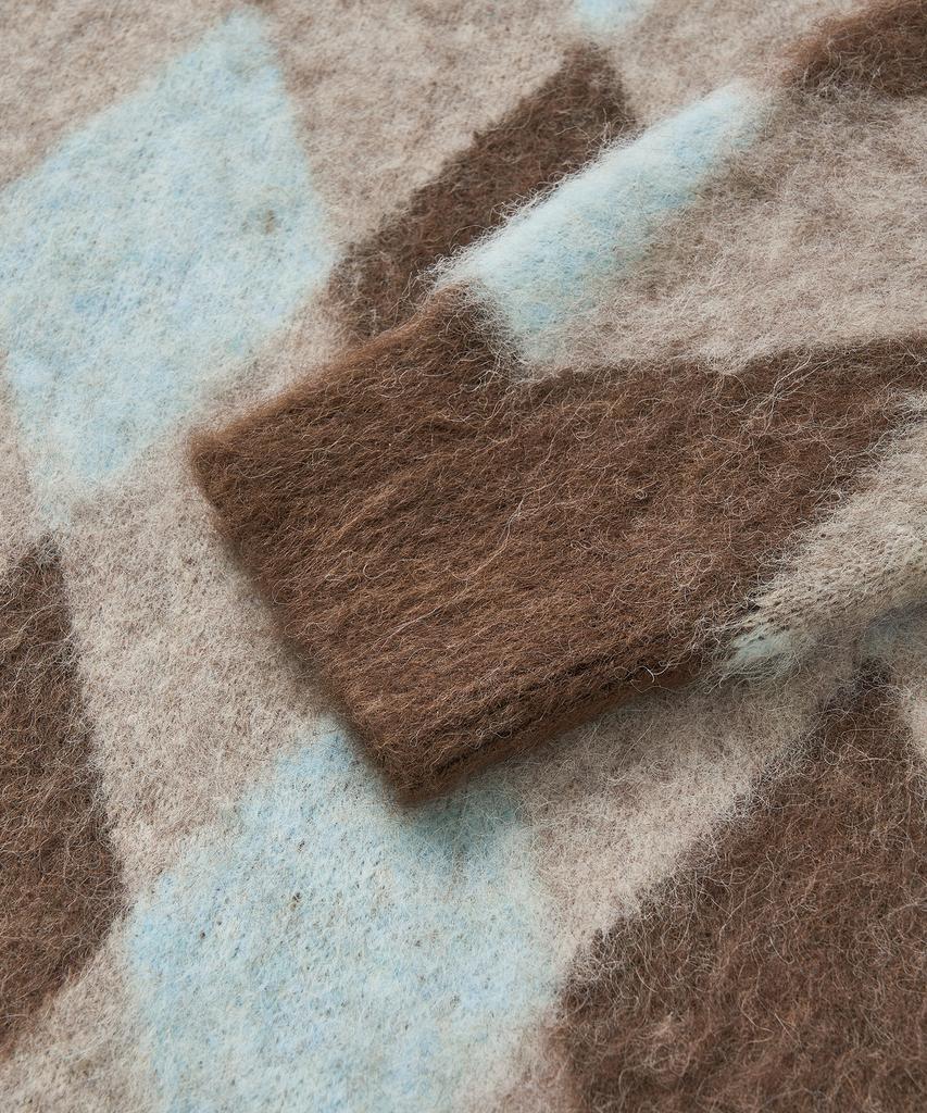CUZNELLO Blend Argyle V-Neck Knit_Brown