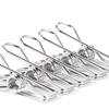 Stainless Steel Clothes Peg Set Windproof Laundry Clips Pants Socks Underwear Hanging Clips