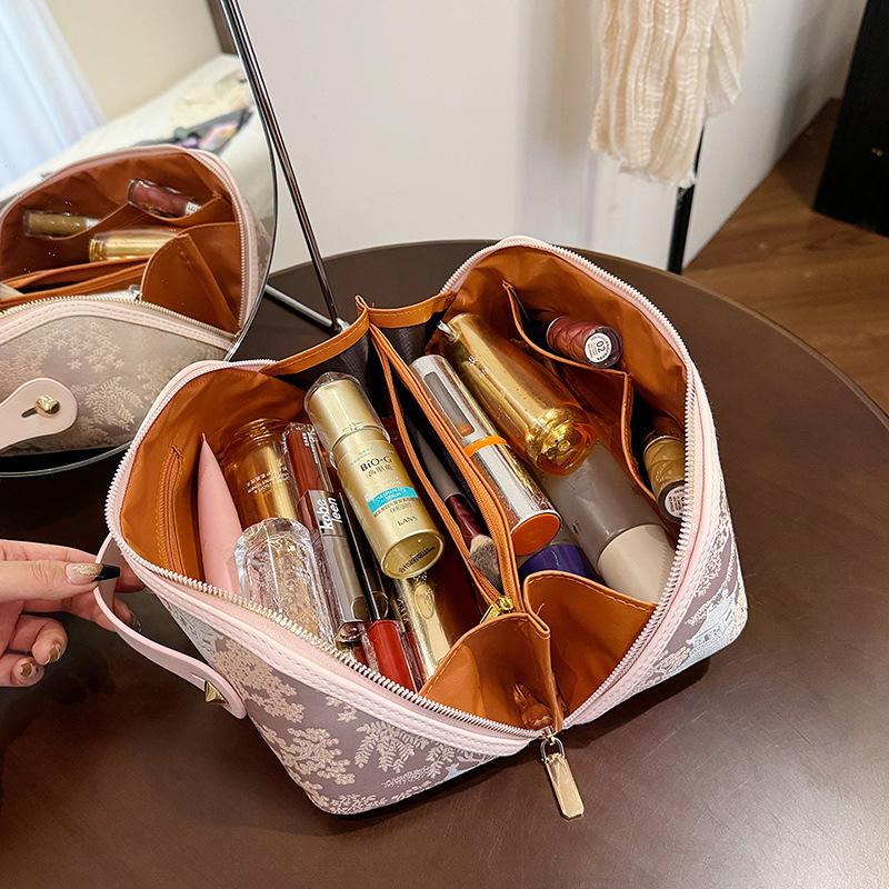 Elegant Vintage Embroidered Makeup Bag Large Capacity Portable and Perfect for Storing Cosmetics and Toiletries Ideal for Travel