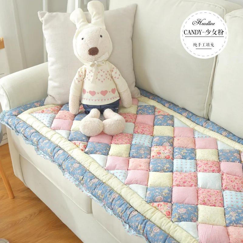 Garden Chic Cotton Protective Couch Cover Splicing Anti-cat Scratch Non-Slip Thickened Home Living Room Sofa Cover Sofa Cushion